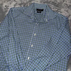 Lauren Ralph Lauren Slim Fit Non Iron Gingham Shirt Blue Green 16.5 34/35